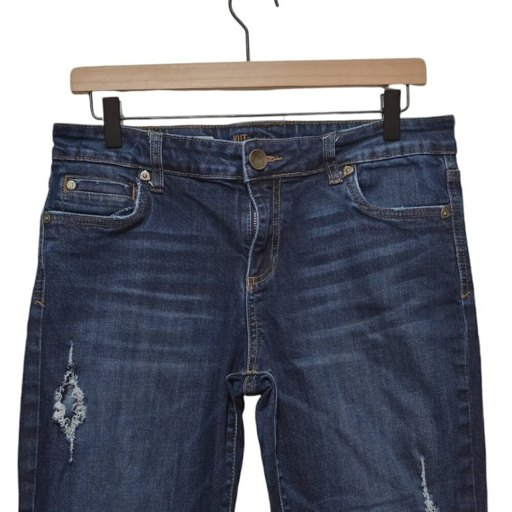 Kut from the Kloth Catherine Boyfriend Destructed Mid-Rise Jeans Sz 10 - Picture 2 of 10